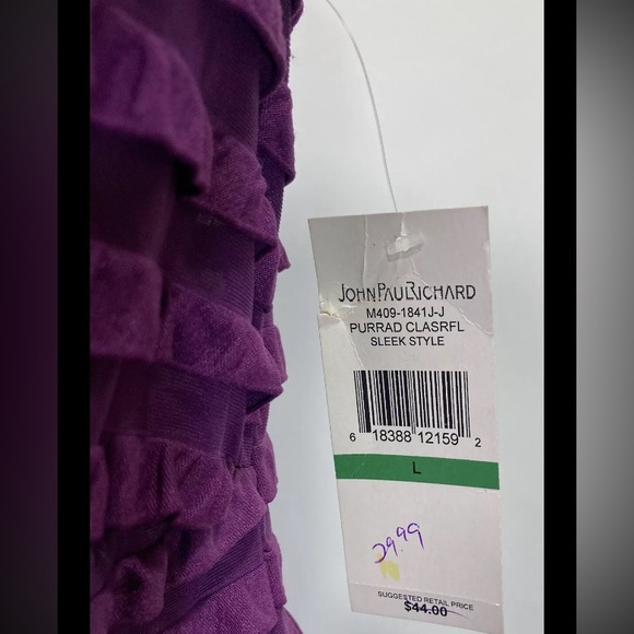 John Paul Richard Magenta Rocker-Chic Ruffled Sleeveless Top (Orig $44) Sz L-NWT - Picture 9 of 9